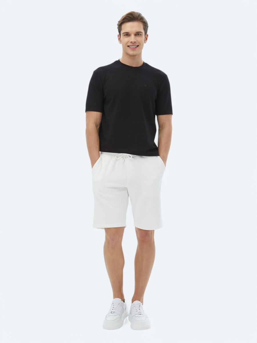 Siyah Düz Bisiklet Yaka T-Shirt - 2