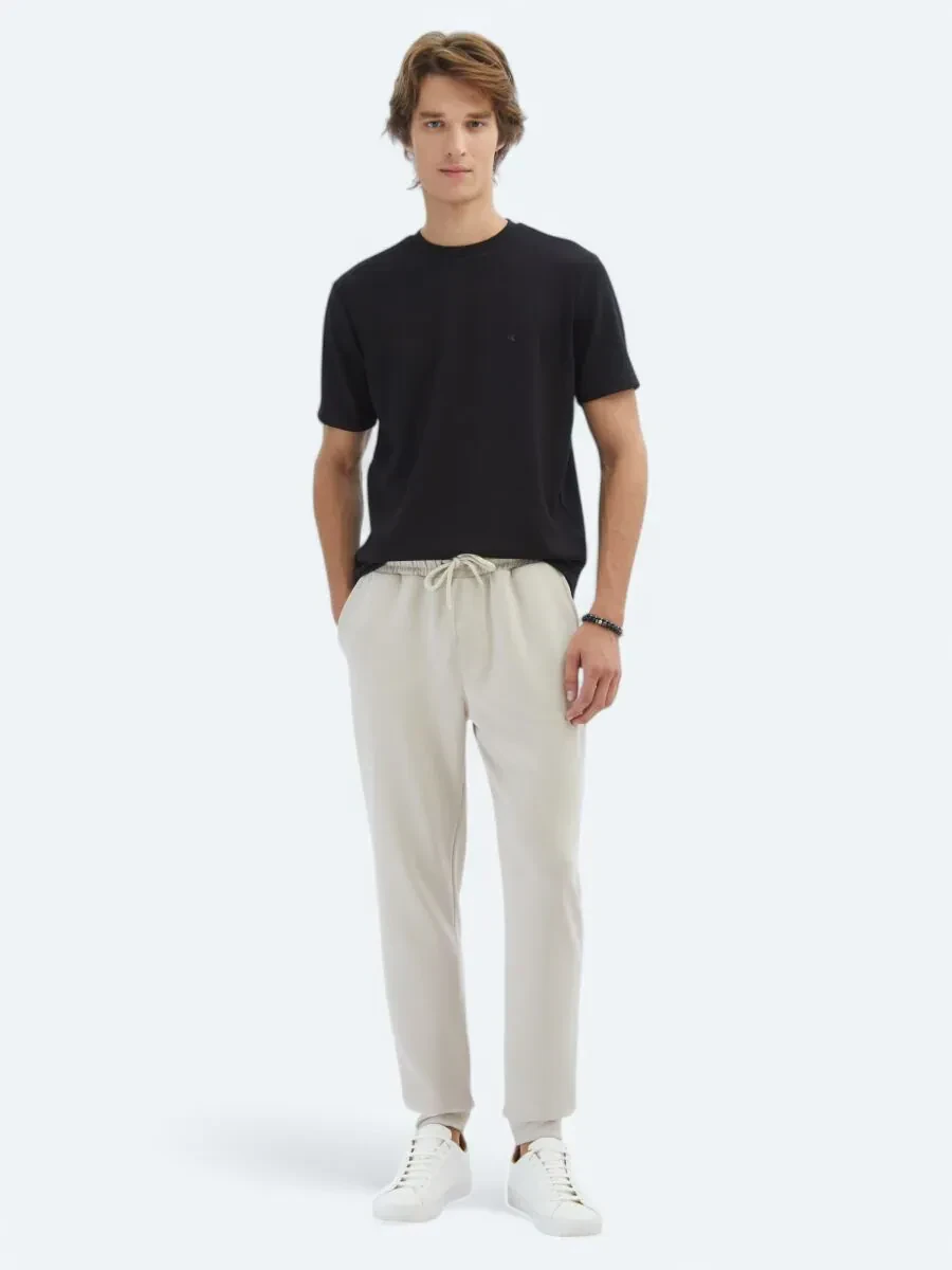 Siyah Düz Bisiklet Yaka T-Shirt - 2
