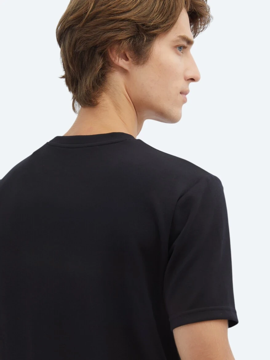 Siyah Düz Bisiklet Yaka T-Shirt_Kopya(1) - 4