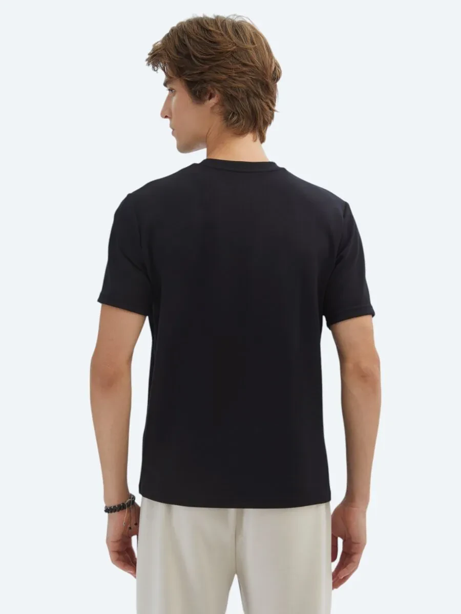 Siyah Düz Bisiklet Yaka T-Shirt_Kopya(1) - 5