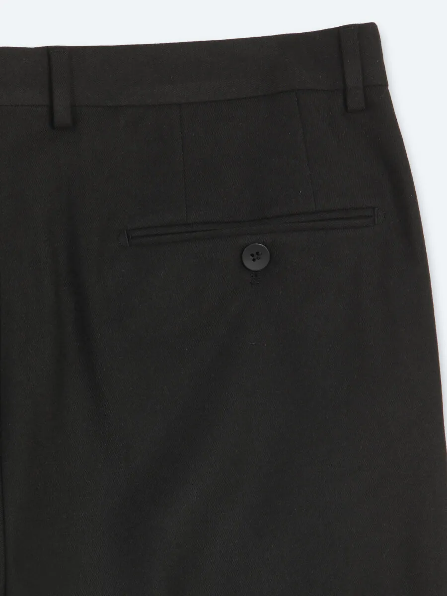 Siyah Düz Dokuma Fitted Fit Klasik Pantolon - 9