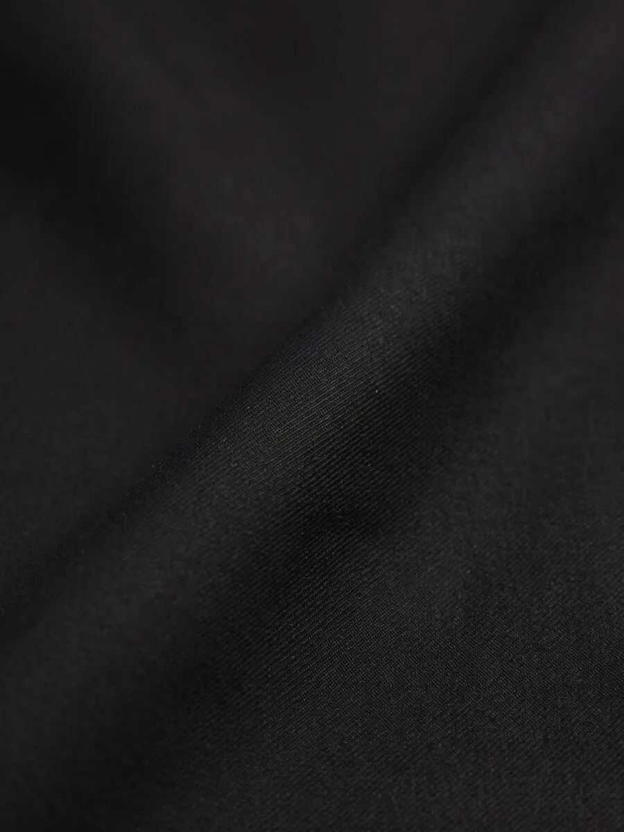 Siyah Düz Dokuma Fitted Fit Klasik Pantolon - 10