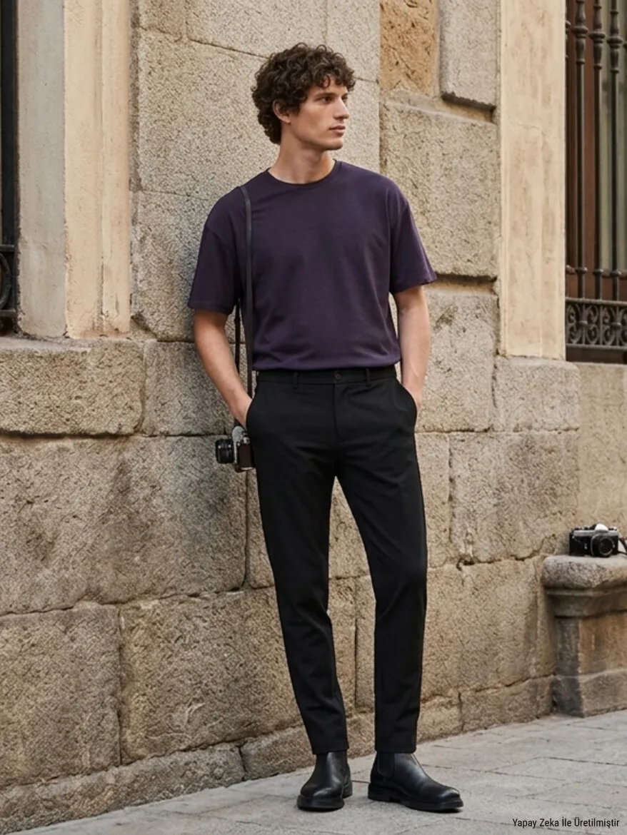 Siyah Düz Dokuma Jogging Fit Casual Pamuk Karışımlı Pantolon - KİP