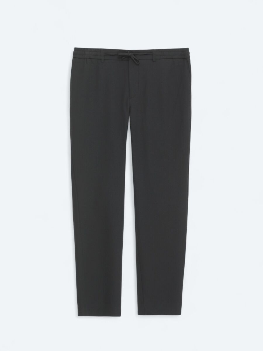 Siyah Düz Dokuma Jogging Fit Casual Pantolon - 7