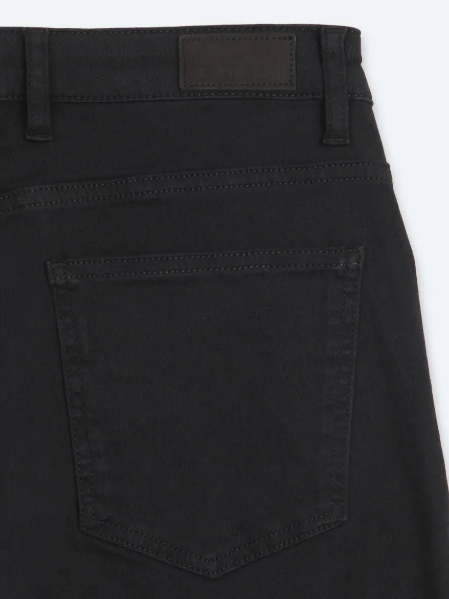 Siyah Düz Dokuma Slim Fit Spor Pamuk Karışımlı Pantolon - 9