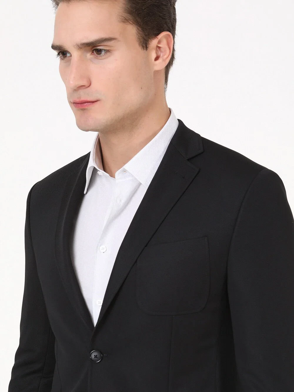 Siyah Düz Modern Fit Örme Ceket - 2