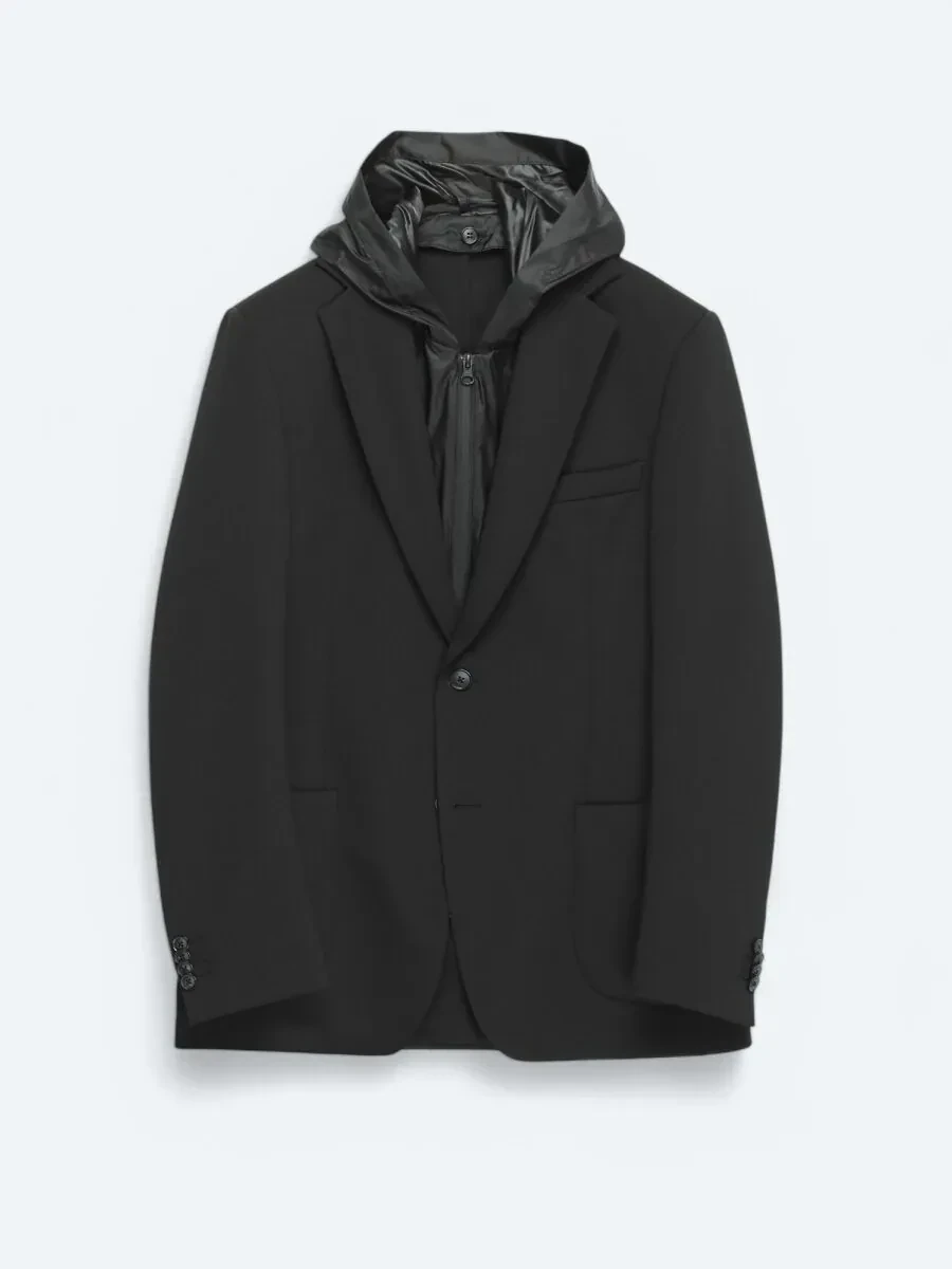 Siyah Düz Modern Fit Örme Ceket - 1