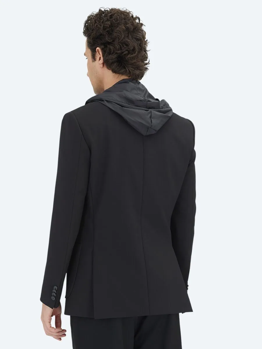 Siyah Düz Modern Fit Örme Ceket - 7