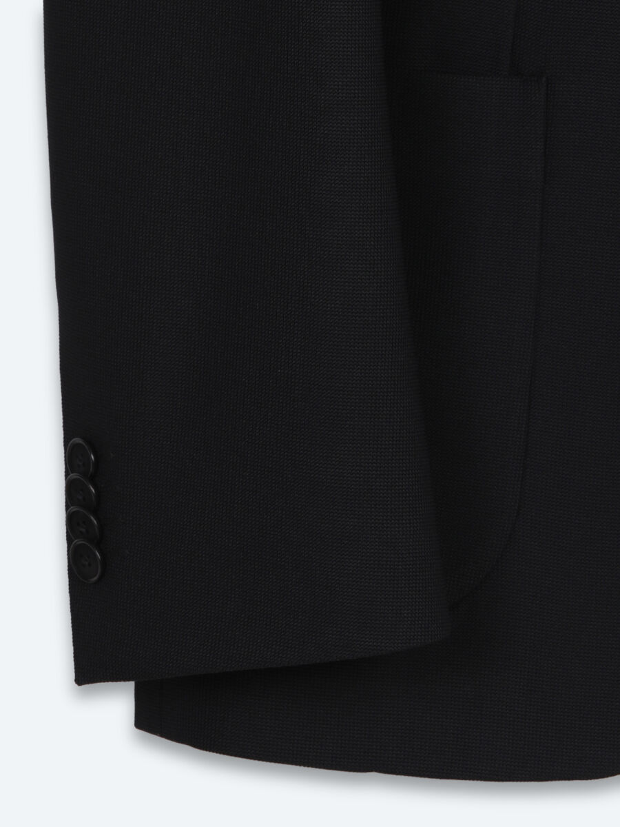 Siyah Mikro Modern Fit Örme Takım Elbise - 9
