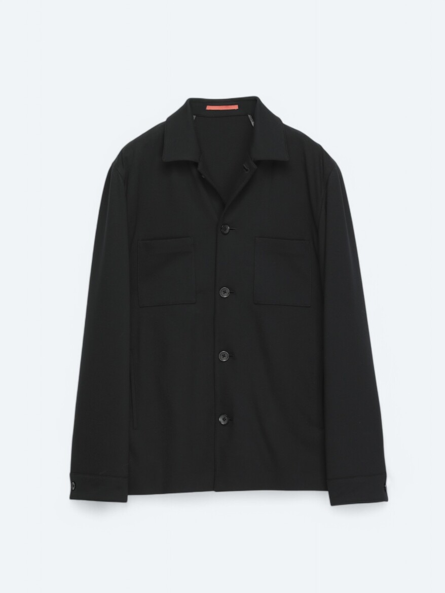 Siyah Düz Modern Fit Örme Takım Elbise - 6