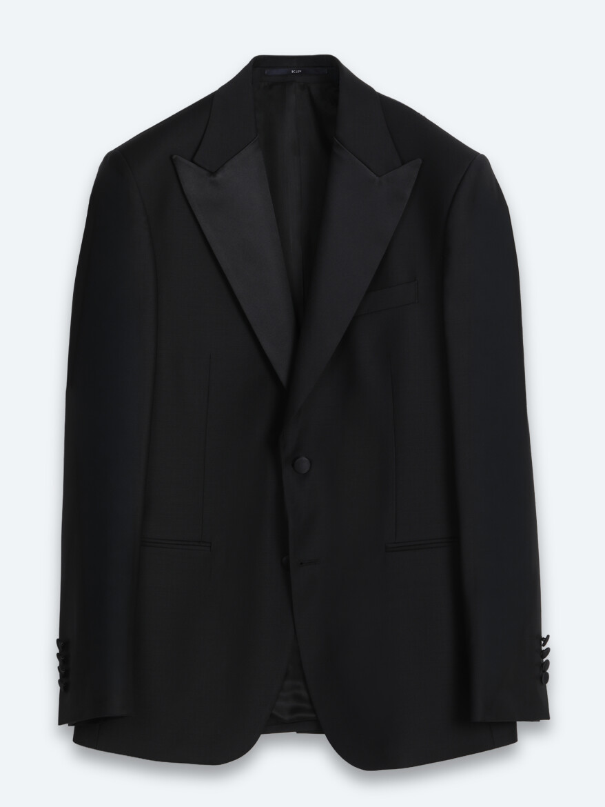 Siyah Düz Modern Fit Prinç Smokin Takım Elbise - 6