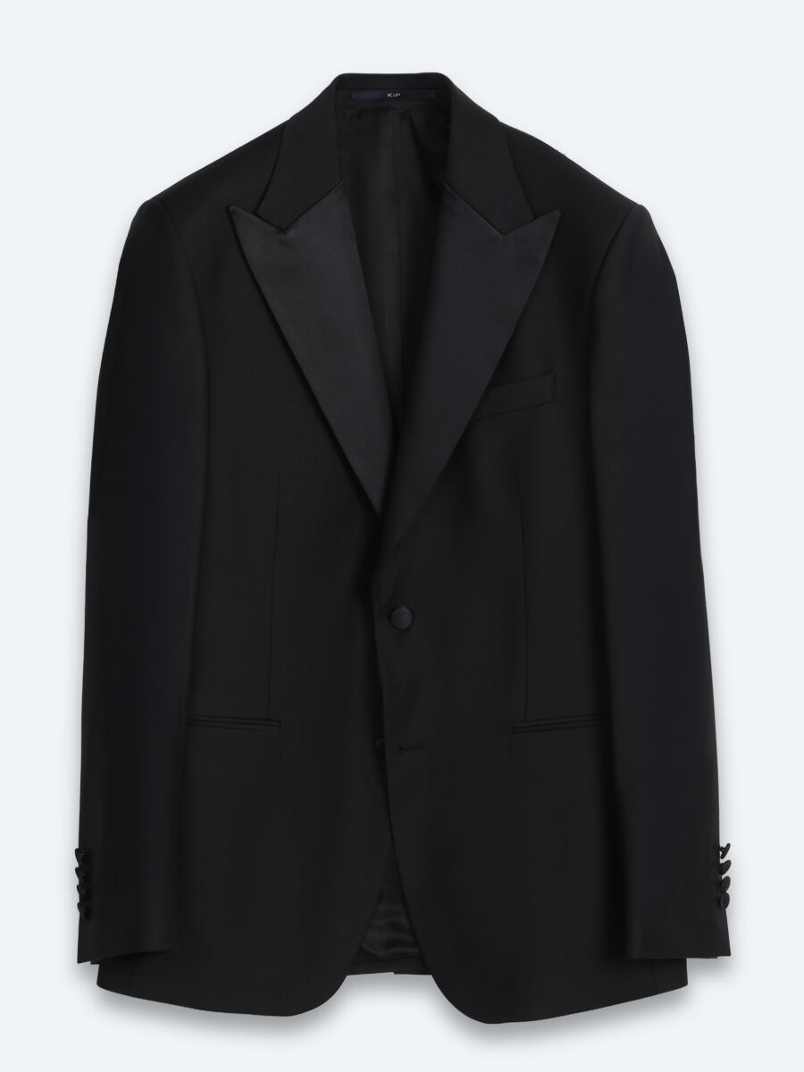 Siyah Düz Modern Fit Prinç Smokin Takım Elbise - 6