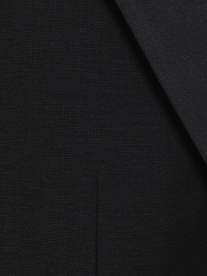 Siyah Düz Modern Fit Prinç Smokin Takım Elbise - 10