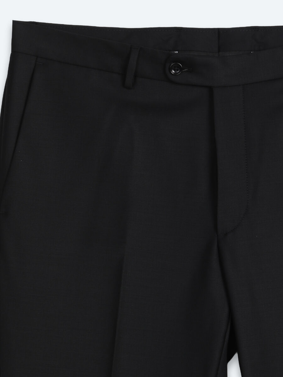 Siyah Düz Modern Fit Prinç Smokin Takım Elbise - 11