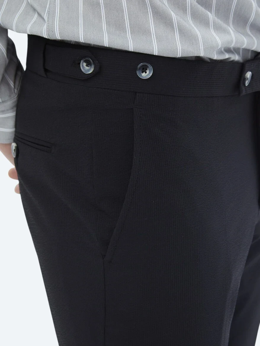 Siyah Düz Modern Fit Takım Elbise - 13
