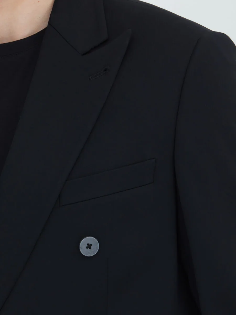 Siyah Düz Modern Fit Takım Elbise - 5