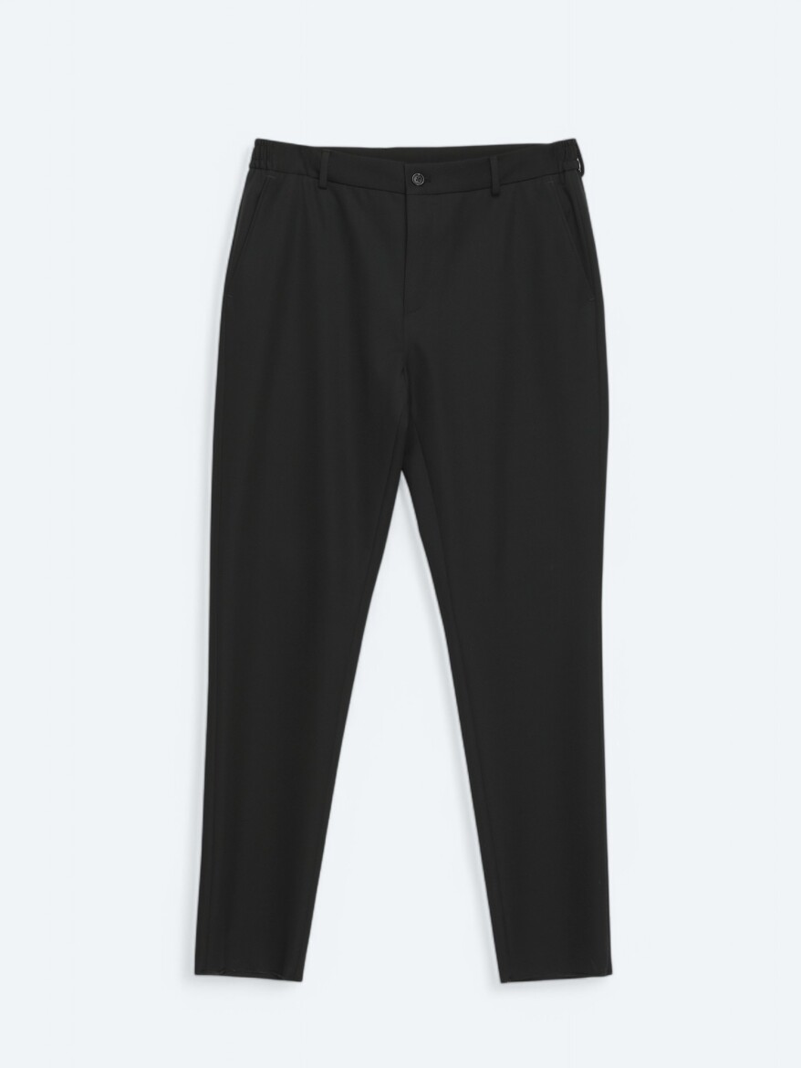 Siyah Düz Modern Fit Takım Elbise - 2