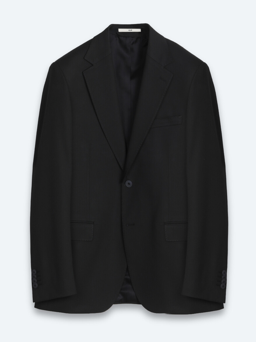 Siyah Düz Modern Fit Takım Elbise - 6