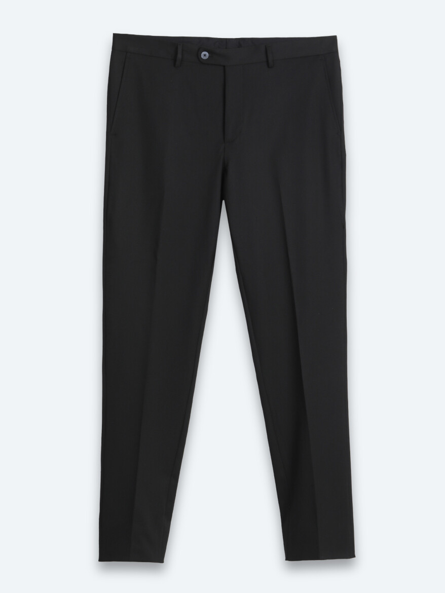 Siyah Düz Modern Fit Takım Elbise - 7