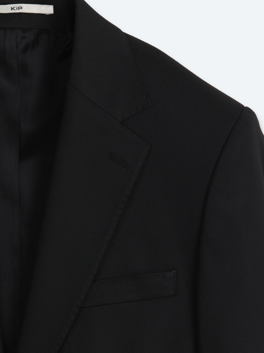 Siyah Düz Modern Fit Takım Elbise - 8