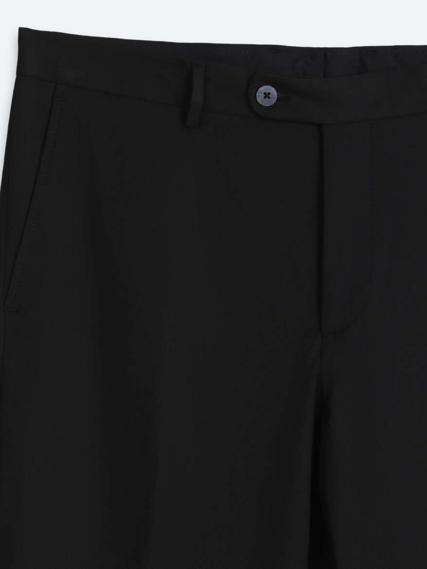 Siyah Düz Modern Fit Takım Elbise - 11