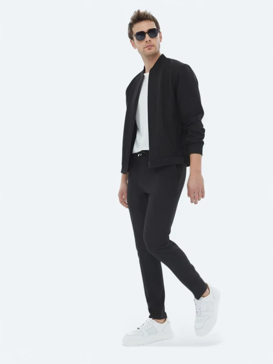 Siyah Düz Oversize Fit Takım Elbise - 5
