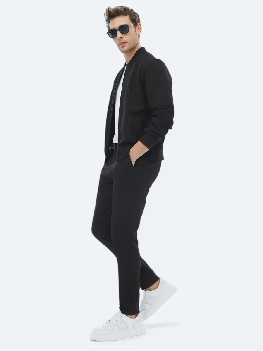 Siyah Düz Oversize Fit Takım Elbise - 8