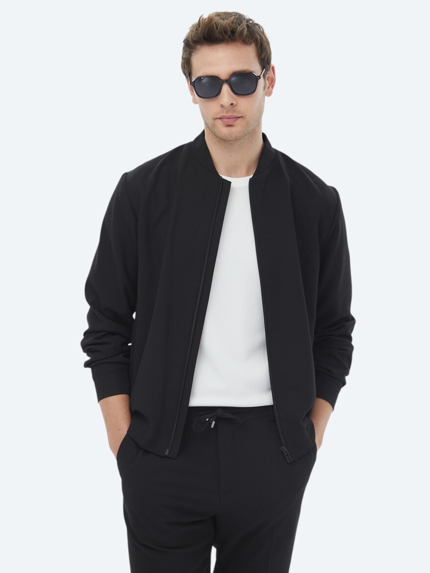 Siyah Düz Oversize Fit Takım Elbise - 2