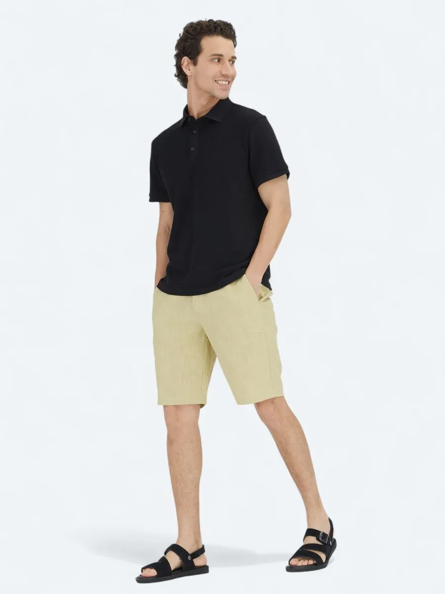 Siyah Düz Polo Yaka %100 Pamuk T-Shirt - 2