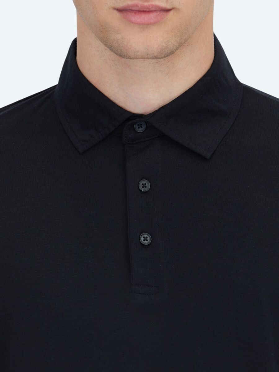 Siyah Düz Polo Yaka T-Shirt - 5