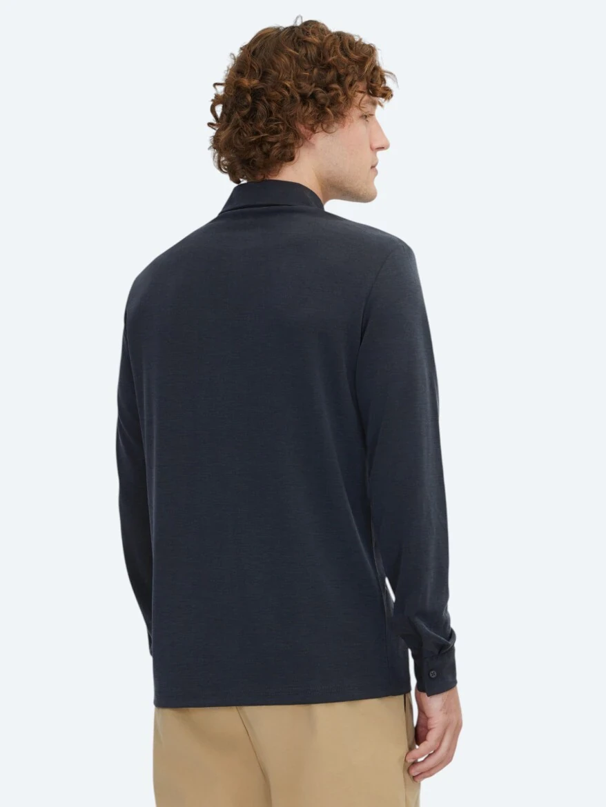 Siyah Düz Regular Fit Casual Gömlek - 5