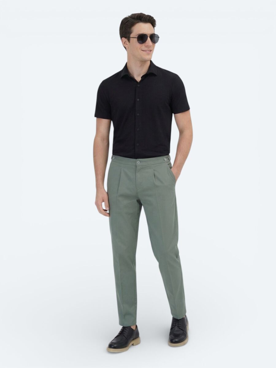 Siyah Düz Regular Fit Kısa Casual Gömlek - 5