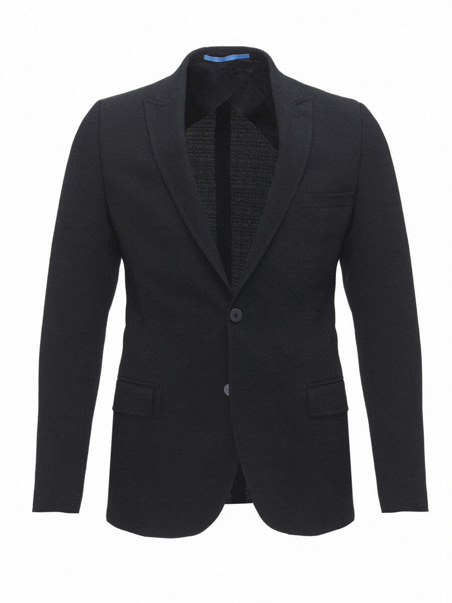 Siyah Düz Slim Fit Ceket - 7