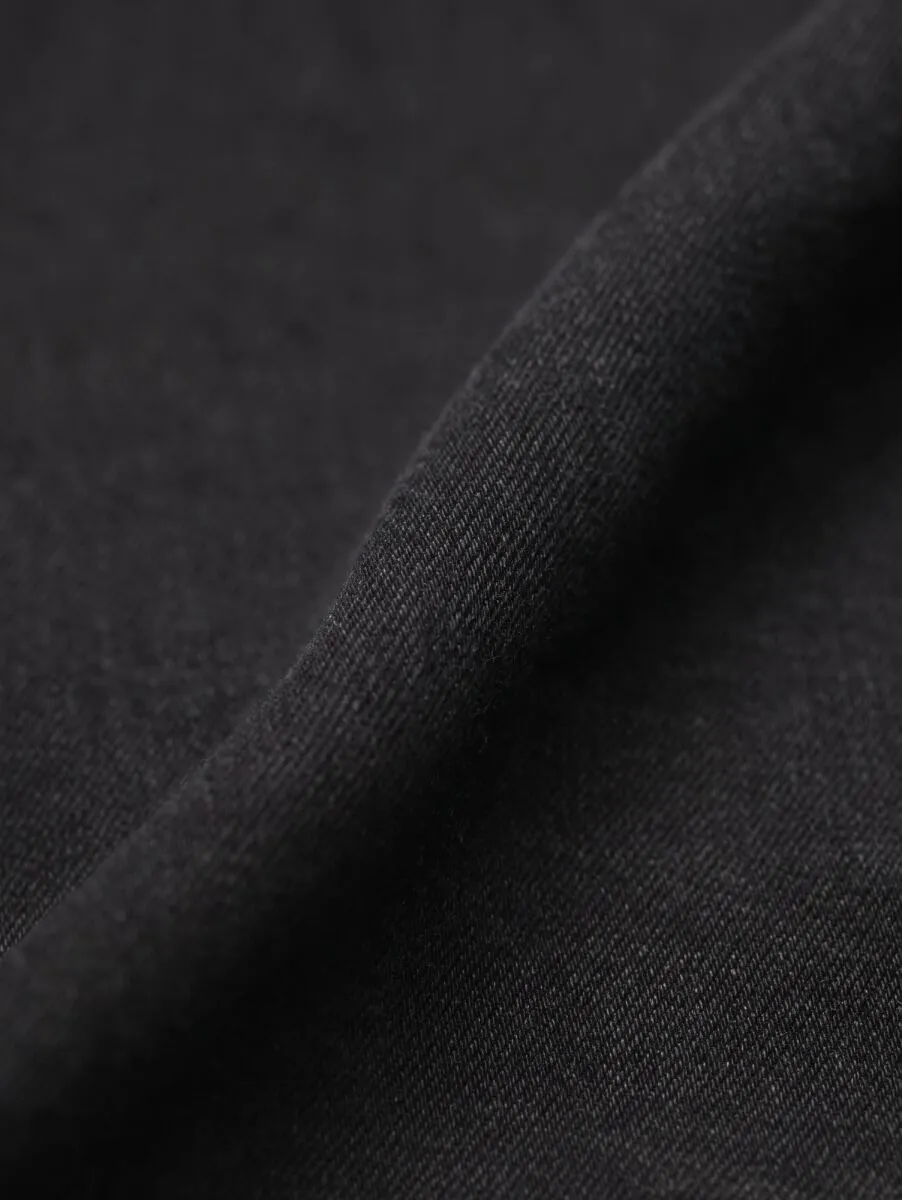Siyah Düz Slim Fit Denim Pamuk Karışımlı Pantolon - 10