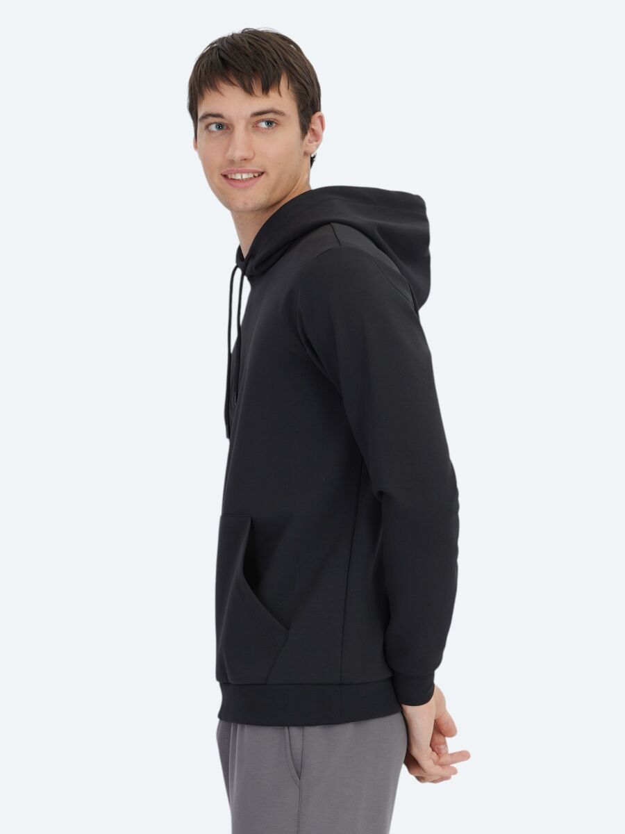 Siyah Düz Sweatshırt - 3