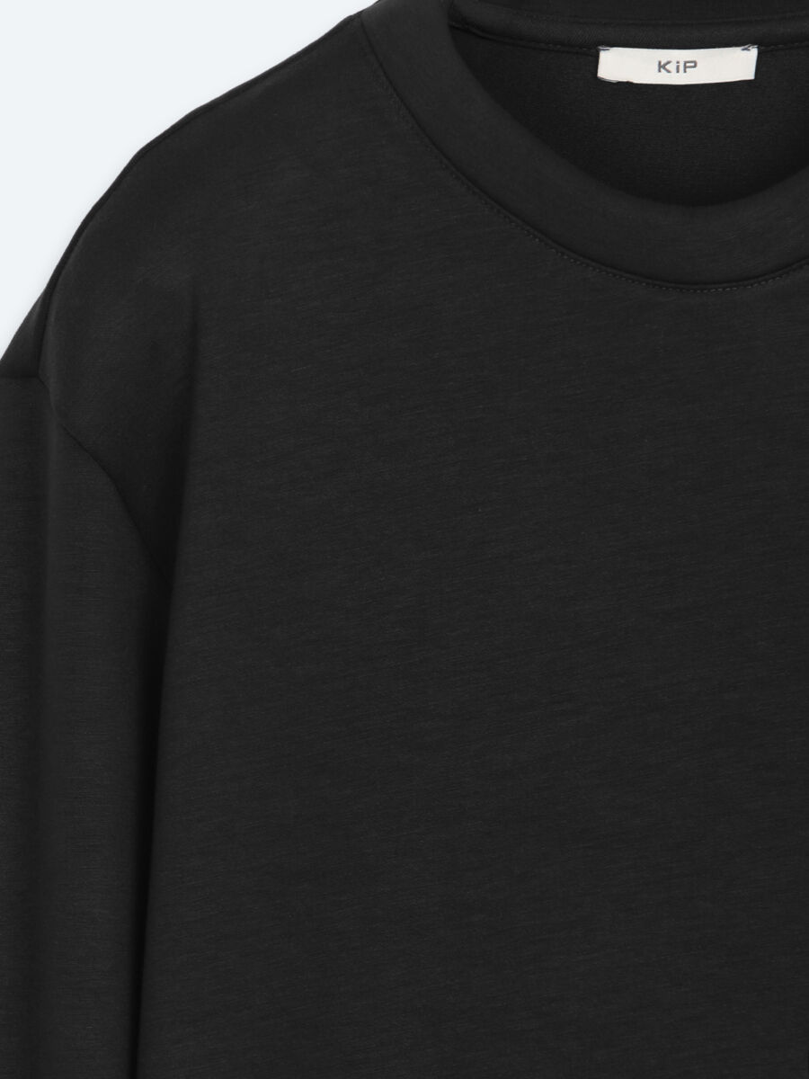Siyah Düz Sweatshırt - 7