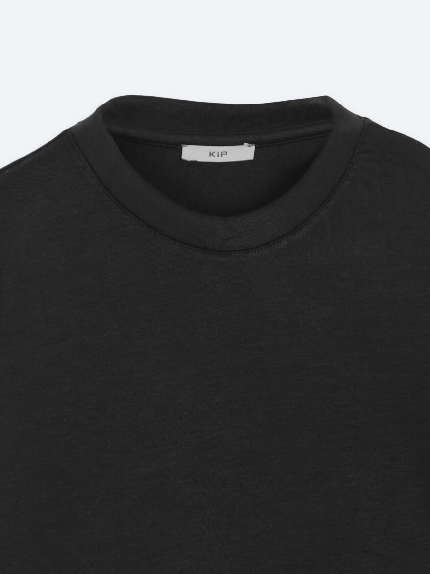 Siyah Düz Sweatshırt - 8