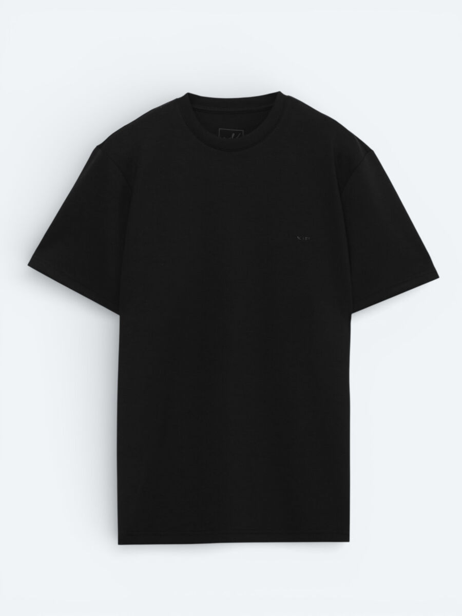 Siyah Düz T-Shirt - 5