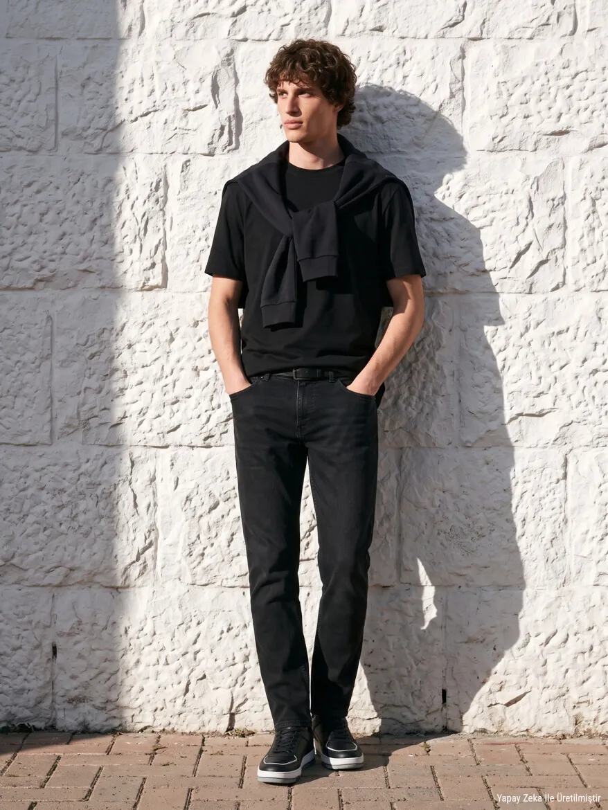 Siyah Düz T-Shirt - 2