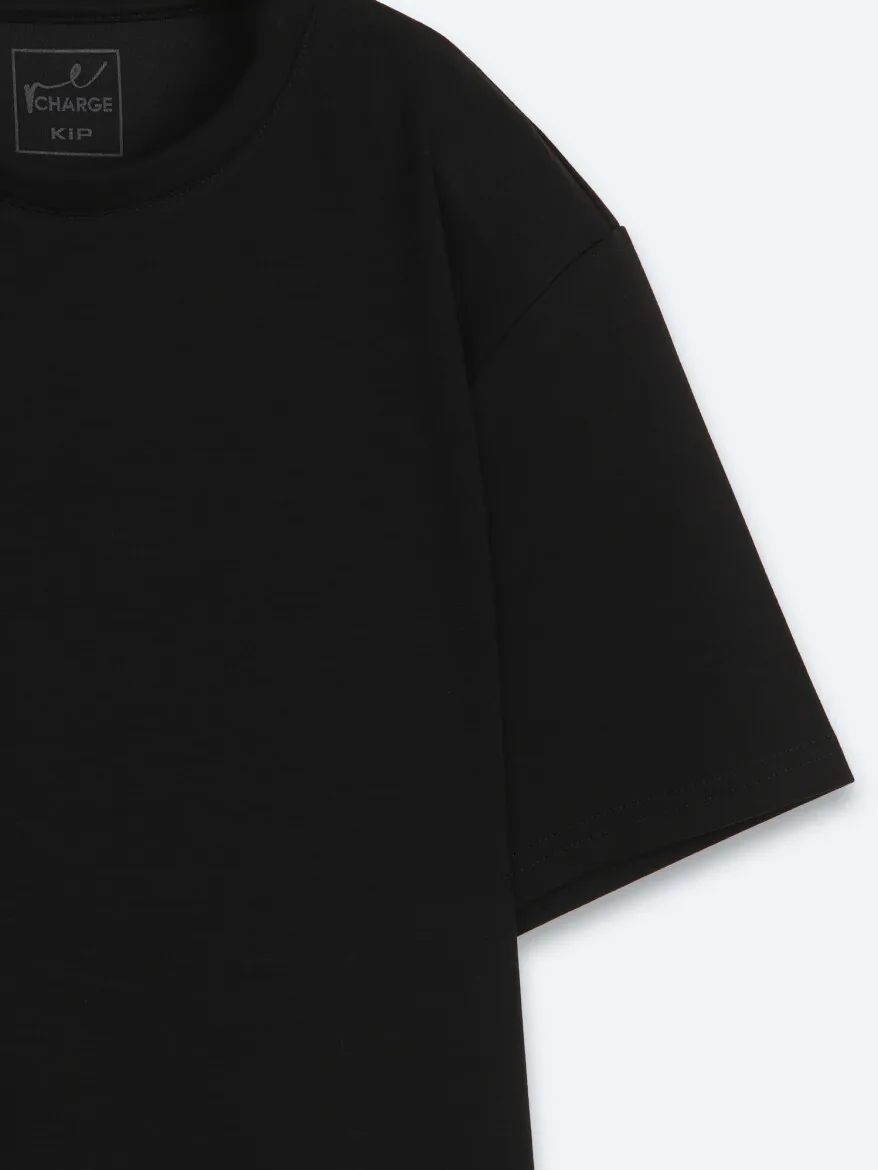 Siyah Düz T-Shirt - 8