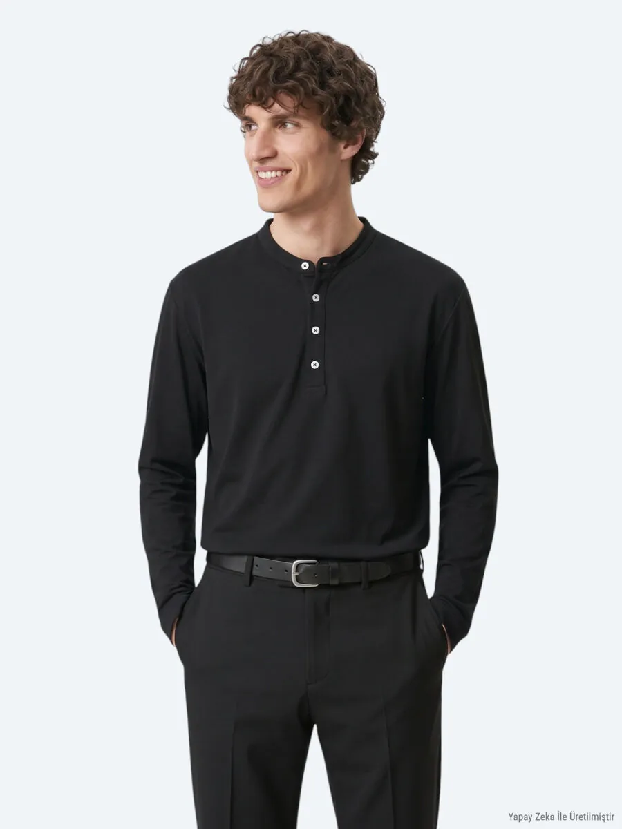 Siyah Düz T-Shirt - 1