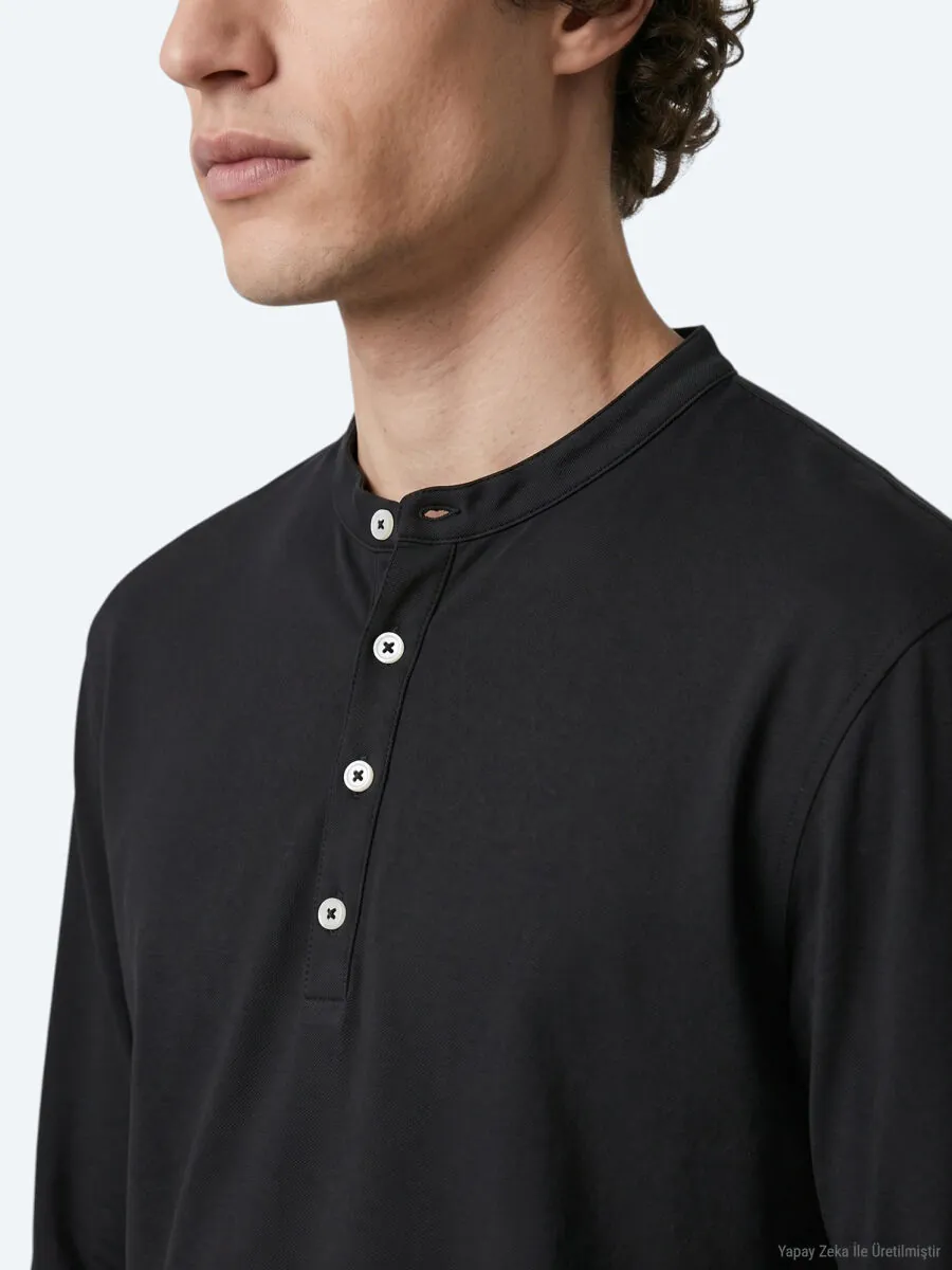 Siyah Düz T-Shirt - 4