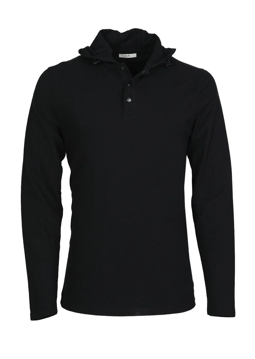 Siyah Kapüşonlu Düz Sweatshırt - 6