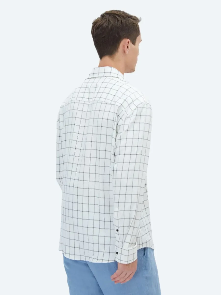 Siyah Kareli Oversize Fit Dokuma Casual Gömlek - 4