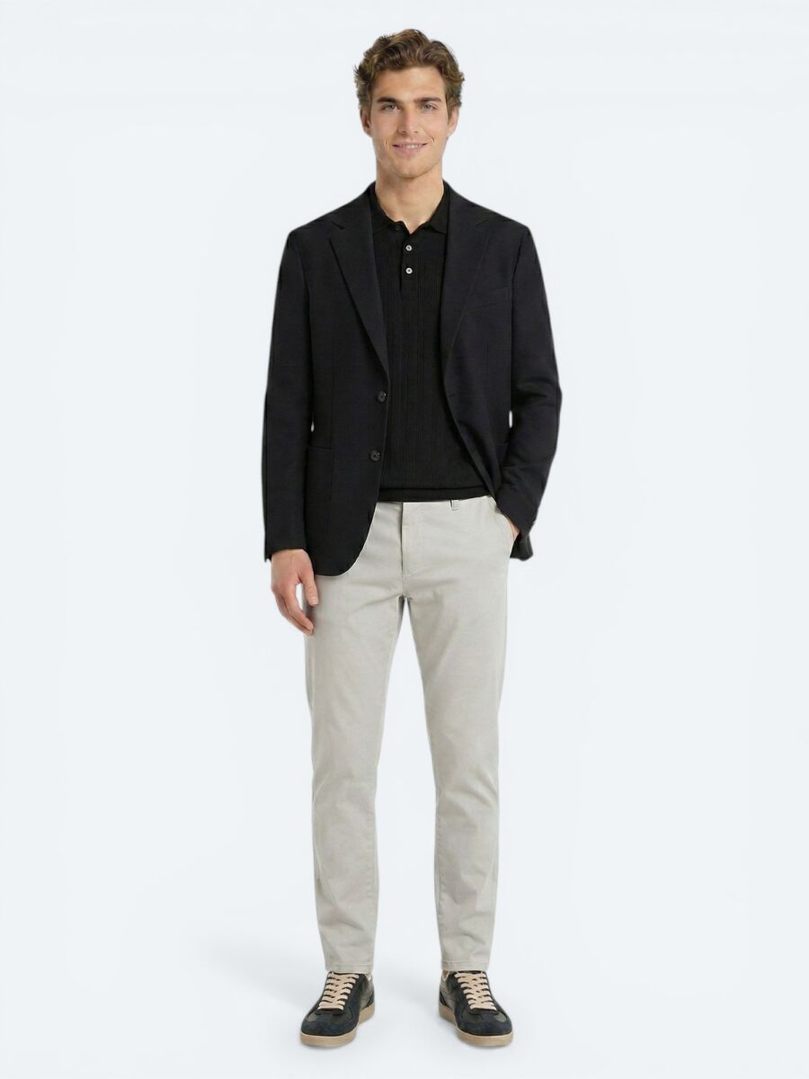 Siyah Mikro Modern Fit %100 Yün Ceket - 2