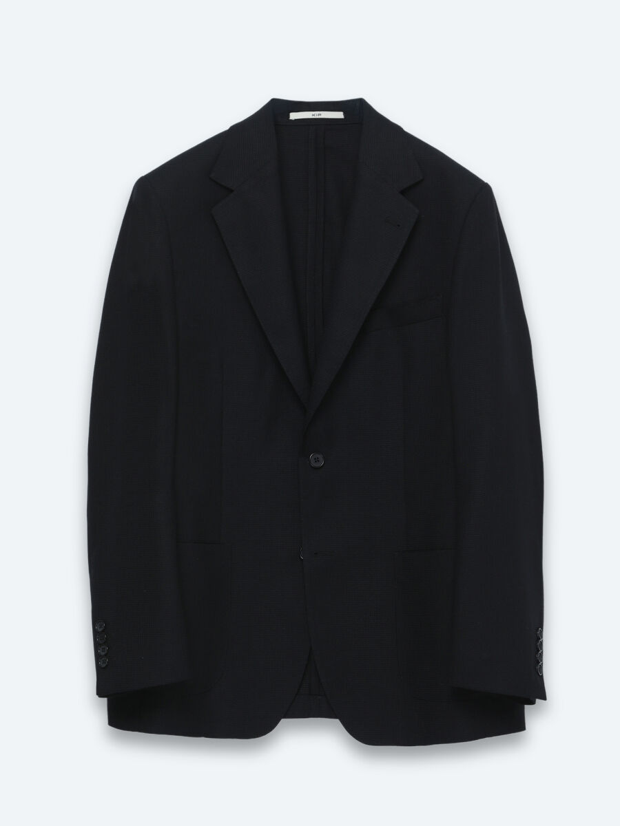 Siyah Mikro Modern Fit %100 Yün Ceket - 4