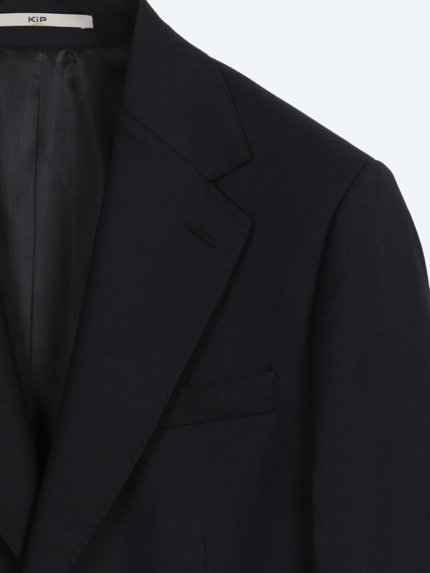 Siyah Mikro Modern Fit %100 Yün Takım Elbise - 8