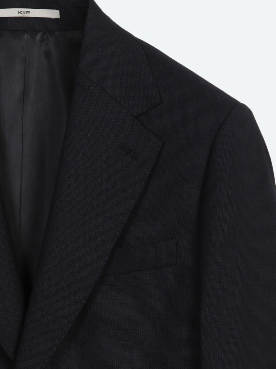 Siyah Mikro Modern Fit %100 Yün Takım Elbise - 8