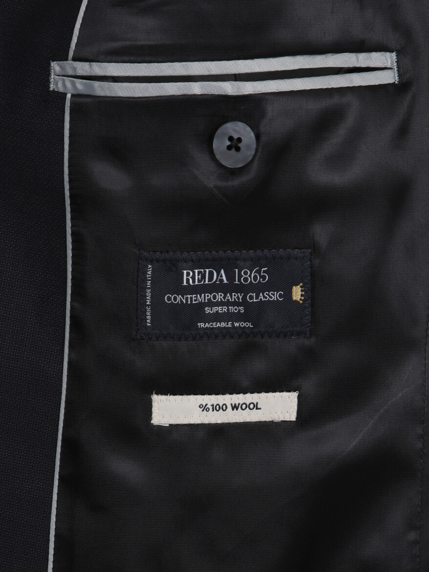 Siyah Mikro Modern Fit %100 Yün Takım Elbise - 10