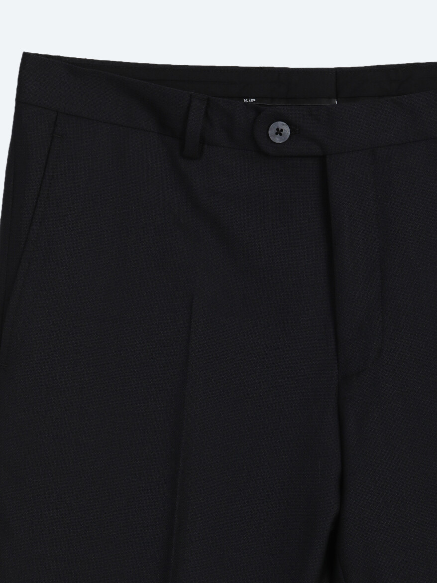 Siyah Mikro Modern Fit %100 Yün Takım Elbise - 11